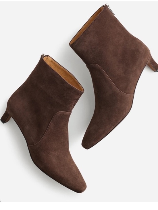 Madewell Shoes - Madewell Dimes Kitten Heel Boots Brown Suede